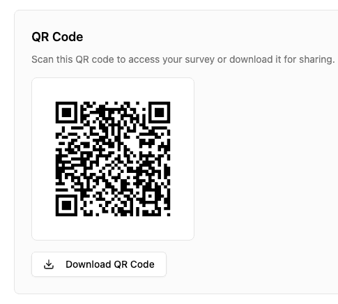 Share surveys with QR codes
