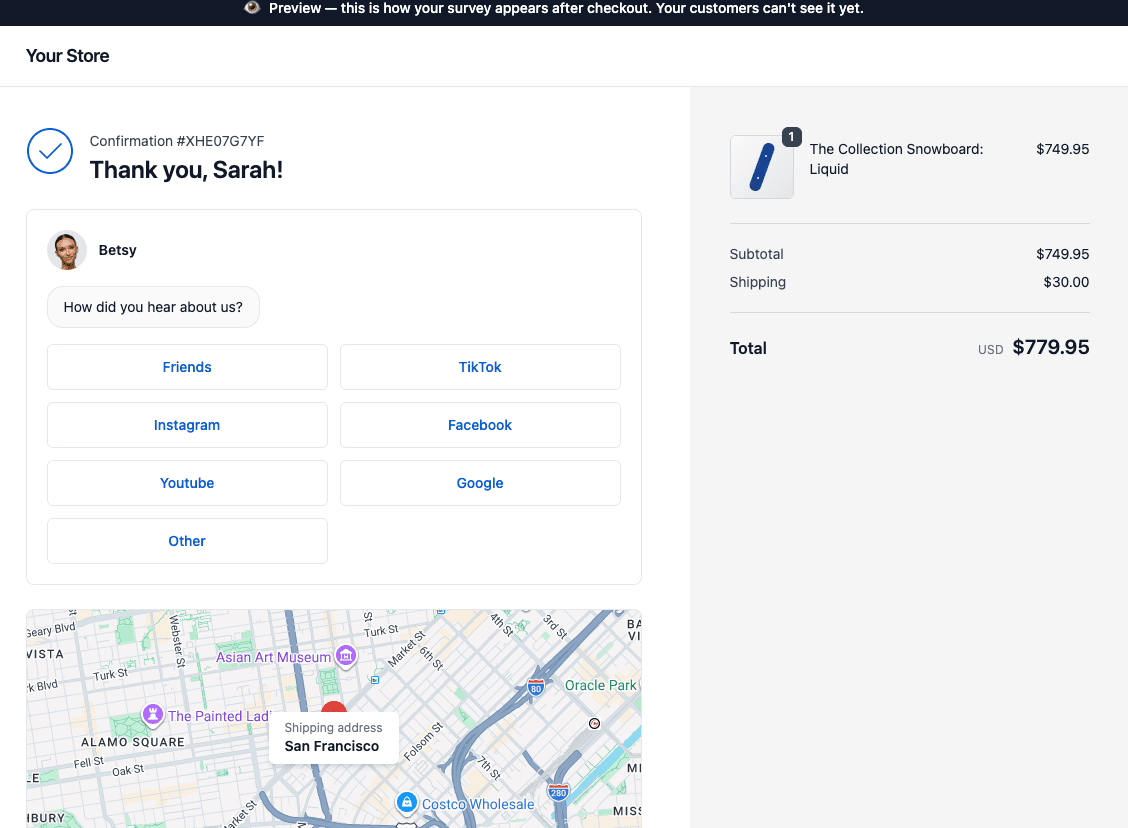 Shopify survey preview