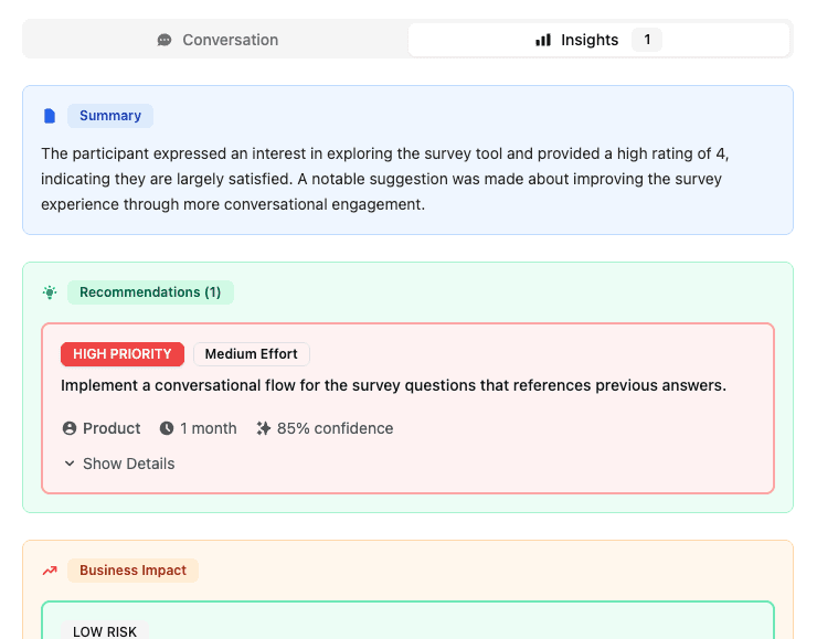 Actionable Insights, Voice Flow Improvements, and Faster Surveys